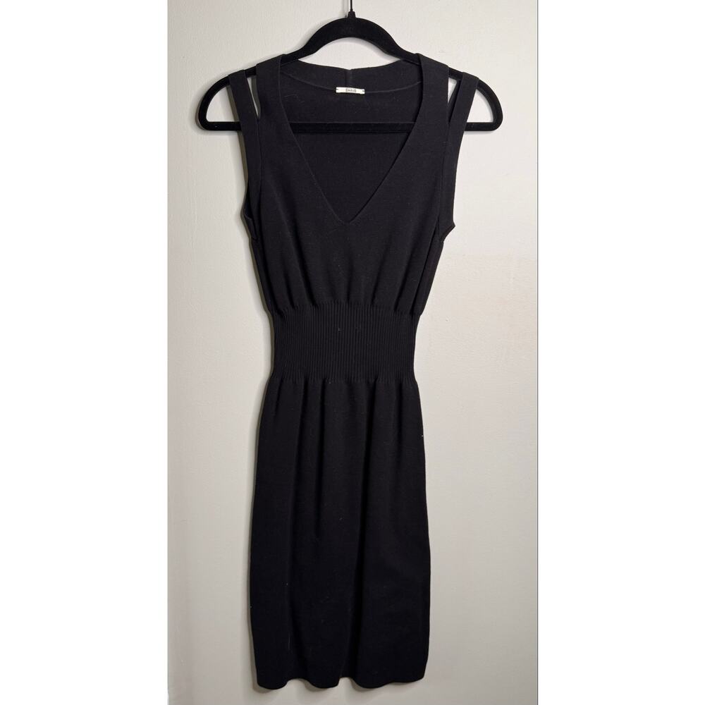 Wolford Black Double Strap Stretch Knit Cinched Waist Quiet Luxury Dress - Small